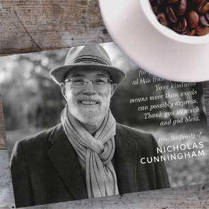 Cartão Postal Memorial Moderno Elegante com Foto e Mensagem Pers