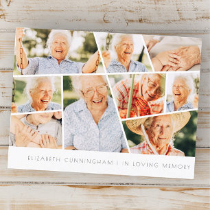 Cartão Postal Memorial Moderno Simples Chic 9 Colagem de Fotos