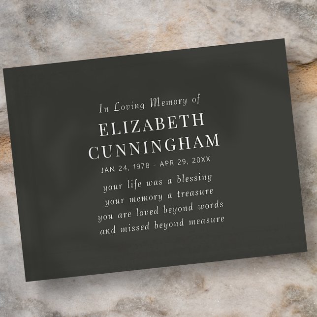 Cartão Postal Memorial Moderno Simples Citação Em Memória Carinh (Criador carregado)