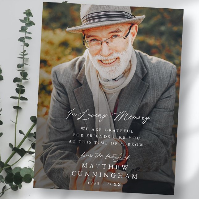 Cartão Postal Memorial Moderno Simples Em Memória Amorosa Foto (Criador carregado)