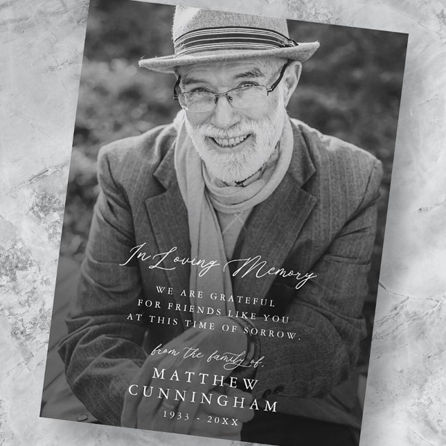 Cartão Postal Memorial Moderno Simples Em Memória Amorosa Foto (Criador carregado)