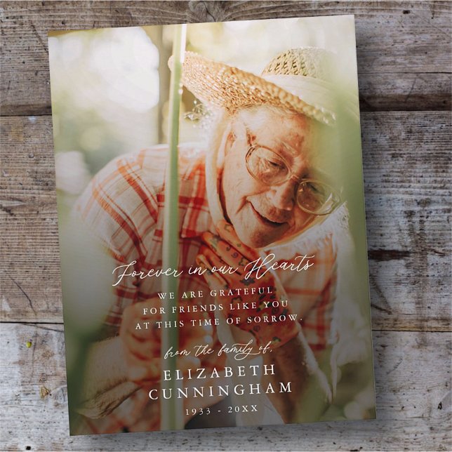 Cartão Postal Memorial Moderno Simples Para Sempre em nossos Cor (Criador carregado)