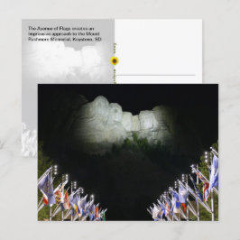 Cartão Postal Memorial Mount Rushmore - iluminação noturna -