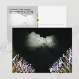 Cartão Postal Memorial Mount Rushmore - iluminação noturna -