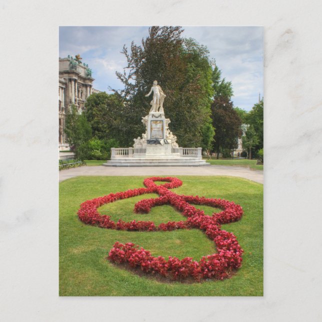 Cartão Postal Memorial Mozart No Burggarten Viena Áustria (Frente)
