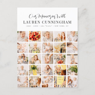 Cartão Postal Memorial Simples Minimalista Moderno Colagem de 25