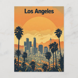 Cartão Postal Memórias de Férias do Horizonte de Los Angeles Cal
