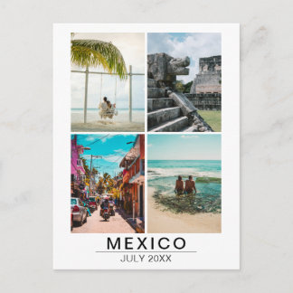 Cartão Postal Memórias de Férias Personalizadas 4 Colagem de Fot