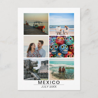 Cartão Postal Memórias de Férias Personalizadas 6 Colagem de Fot