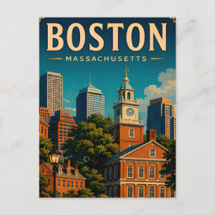 Cartão Postal Memórias de Viagens Históricas de Boston