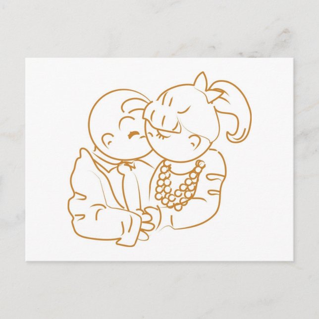 Cartão Postal Memórias do precioso Primeiro Beijo (Frente)