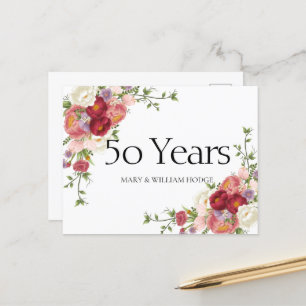 Cartão Postal "Memórias Douradas: Celebrando 50 Anos de Amor"
