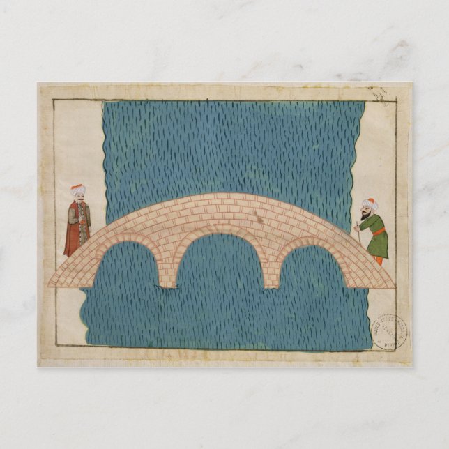 Cartão Postal Memorie Turchesche, que representa a Ponte Galata (Frente)