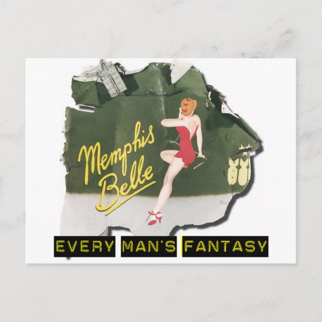 Cartão Postal Memphis Belle Pin Up (Frente)