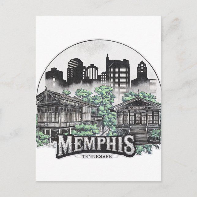 Cartão Postal Memphis City Tennessee EUA (Frente)