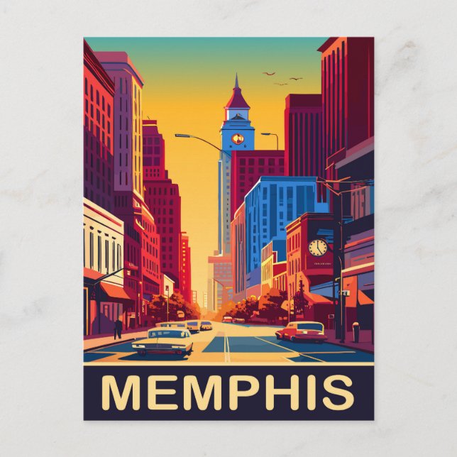 Cartão Postal Memphis, Ruas da Cidade, Viagem (Frente)