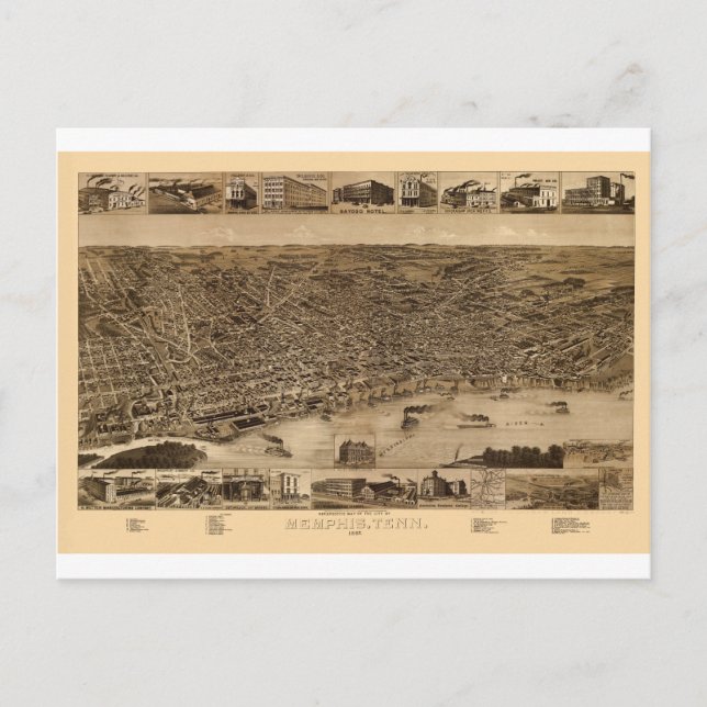 Cartão Postal Memphis Tennessee 1887 (Frente)