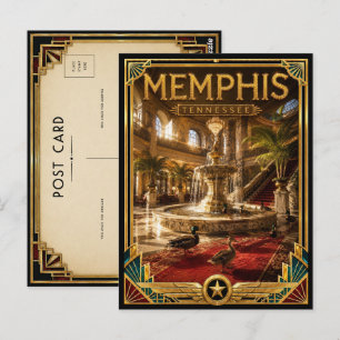 Cartão Postal Memphis Tennessee Arte Deco Vintage Idade Dourada