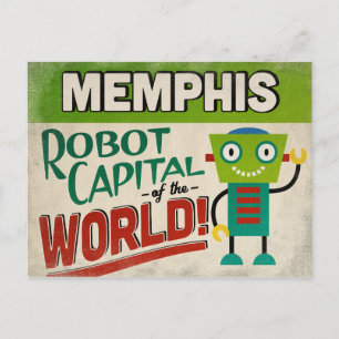 Cartão Postal Memphis Tennessee Robot - Engraçado Vintage