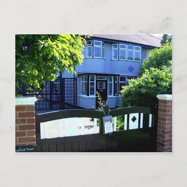 Cartão Postal Mendips. Casa infantil de John lennon (Frente)