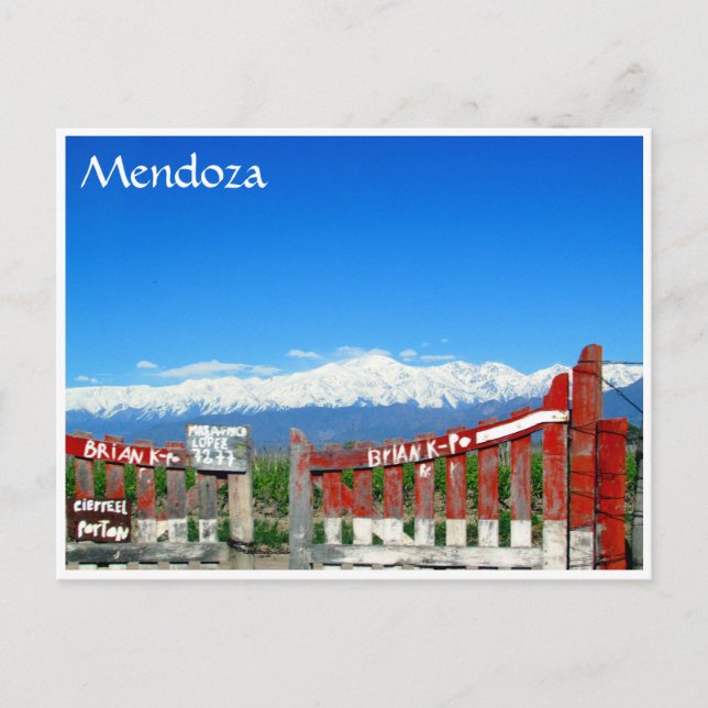 Cartão Postal mendoza andes gate (Frente)