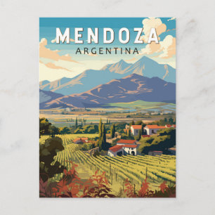 Cartão Postal Mendoza Argentina Viagem Arte Vintage