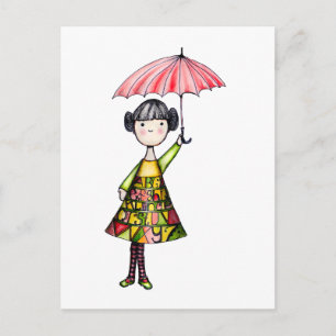 Cartão Postal Menina Alpha