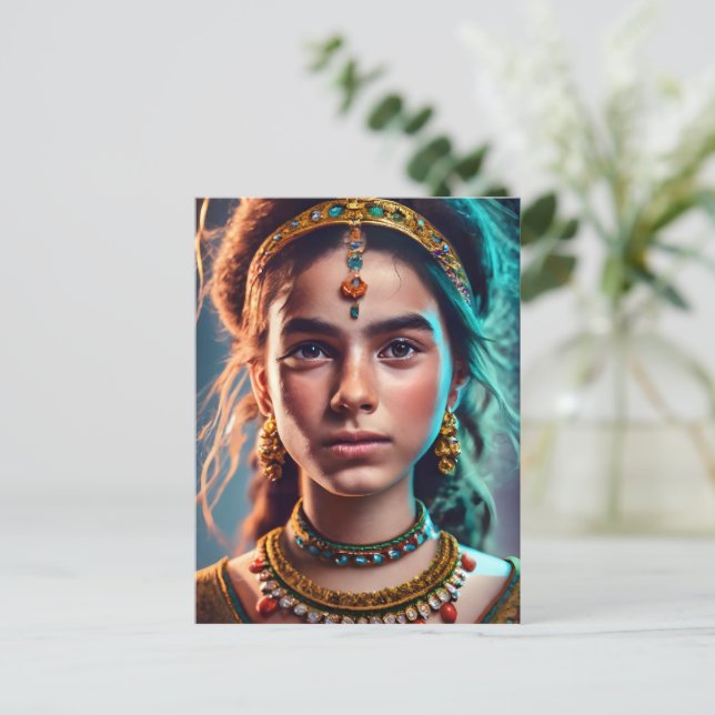 Cartão Postal Menina Amazigh marroquina (Em pé/Frente)