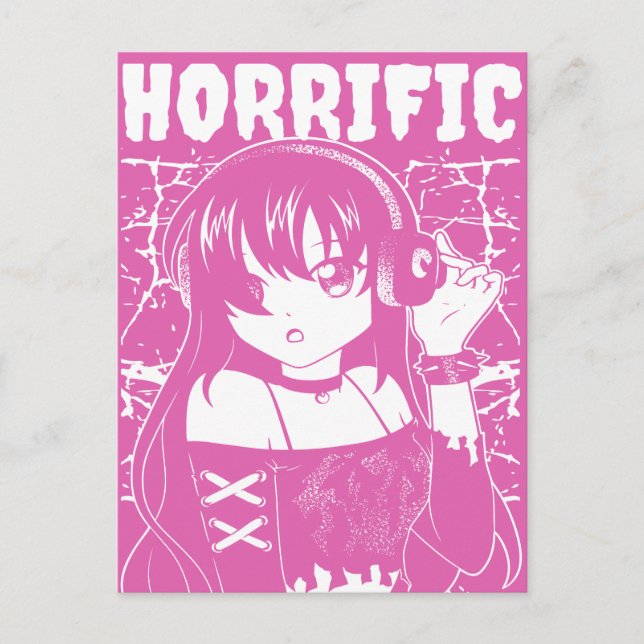 Cartão Postal Menina anime fofa  (Frente)