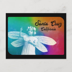Cartão Postal Menina Arco-íris Fada Santa Cruz Califórnia 