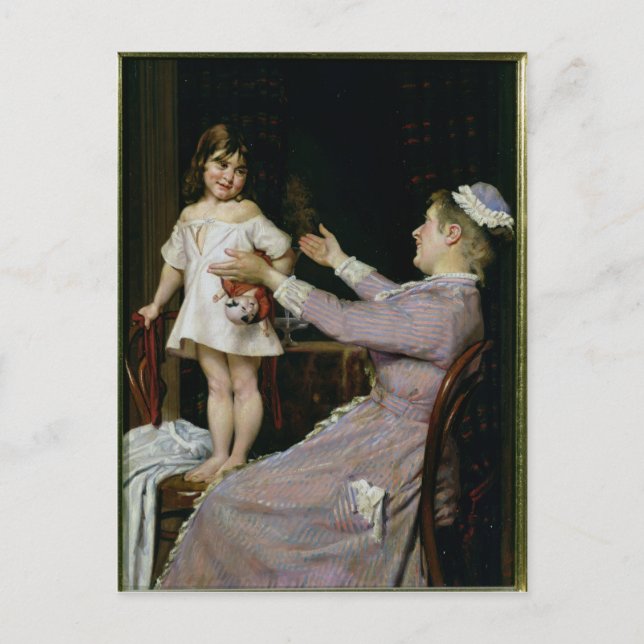 Cartão Postal Menina com boneca e enfermeira, 1896 (Frente)