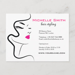 Cartão Postal Menina com cabelo ondulado Ícone de marca de cabe