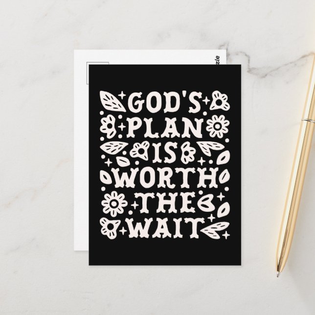 Cartão Postal Menina cristã saúde mental cita plano de deus (Frente/Verso In Situ)