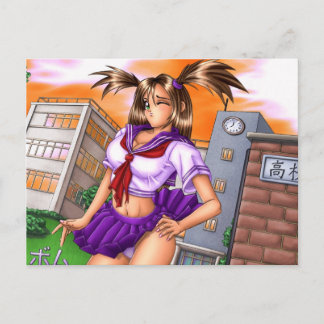 Cartão Postal Menina da Escola de Animes Nikki