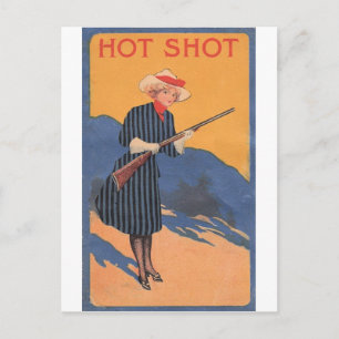 Cartão Postal Menina da vaca - vintage quente do tiro