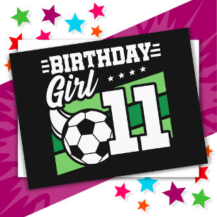 Cartão Postal Menina de 11 Anos de Idade Futebol Aniversário de