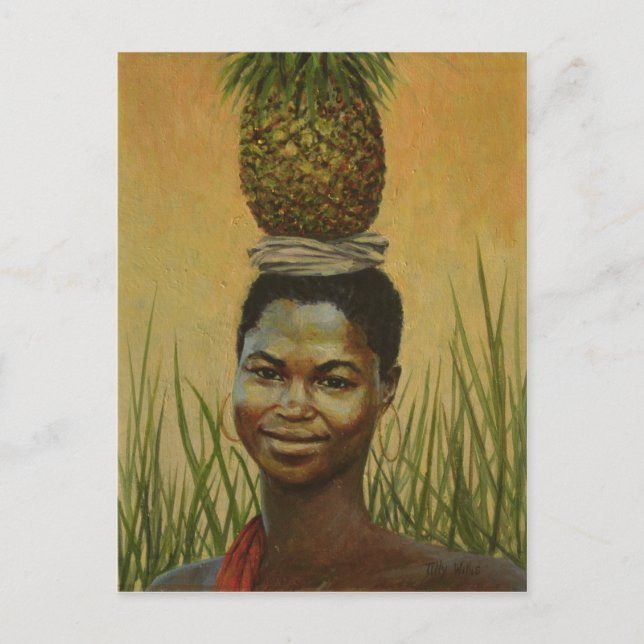 Cartão Postal Menina de abacaxi 2004 (Frente)