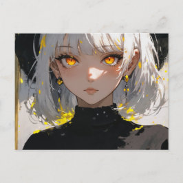 Cartão Postal Menina de animação em roupas pretas, postcross