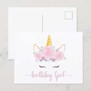 Cartão Postal Menina de Aniversário Unicon Rota Moderna