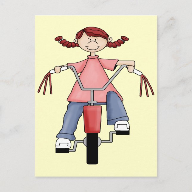 Cartão Postal Menina De Bicicleta (Frente)