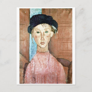 Cartão Postal Menina de Chapéu, Modigliani