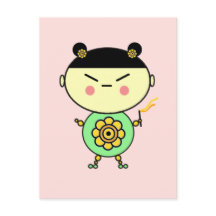 Menina de energia do ventilador