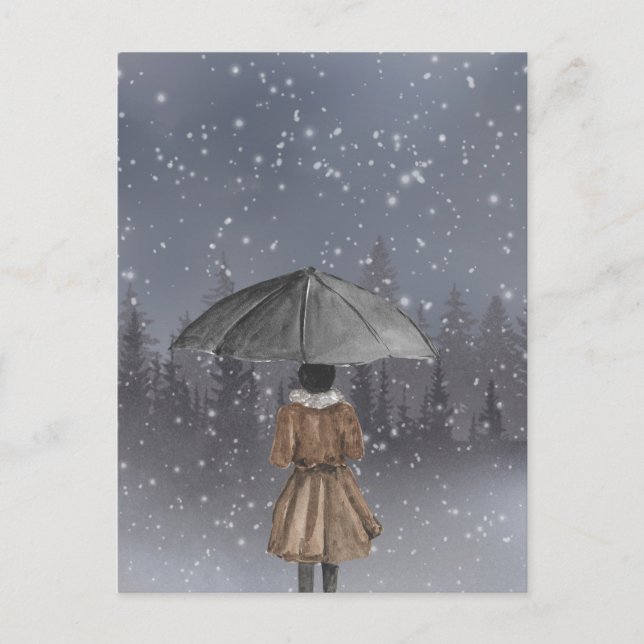 Cartão Postal Menina de neve (Frente)