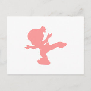 Cartão Postal Menina de patinação no gelo rosa
