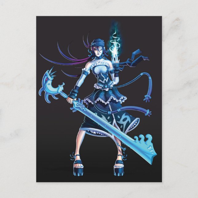 Cartão Postal Menina do pirata do Anime (Frente)