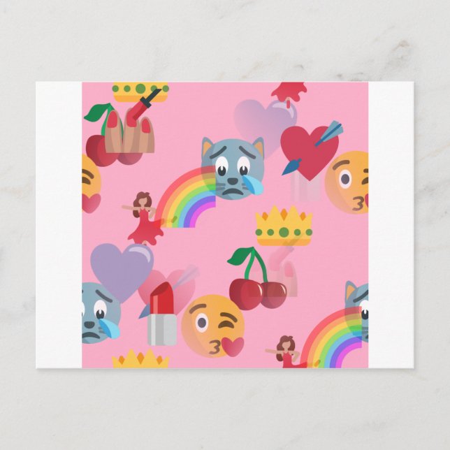 Cartão Postal menina emoji (Frente)