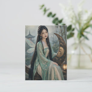 Cartão Postal menina fada chinesa na fotografia de fantasia da l