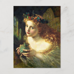 Cartão Postal Menina Fada Vintage por Sophie Gengembre Anderson