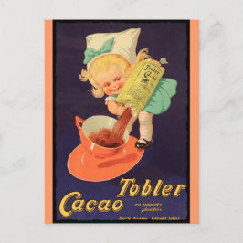 Cartão Postal Menina Faz Chocolate Quente