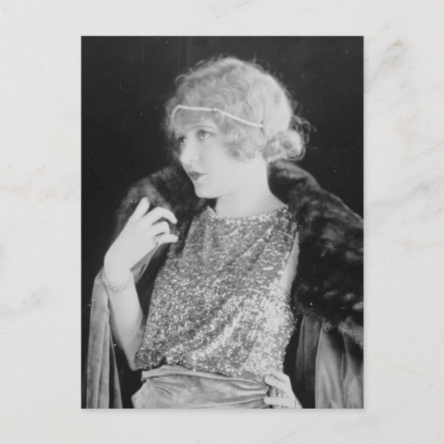 Cartão Postal Menina Flapper de 1920 Foto em preto e branco Vint (Frente)